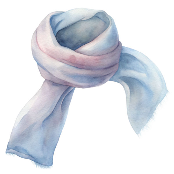 Watercolor Winter scarf Clipart