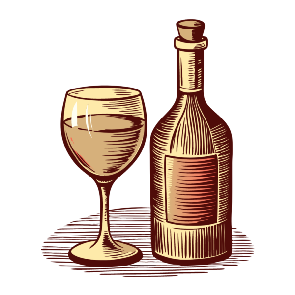 Wine Glass And Bottle - Clipart