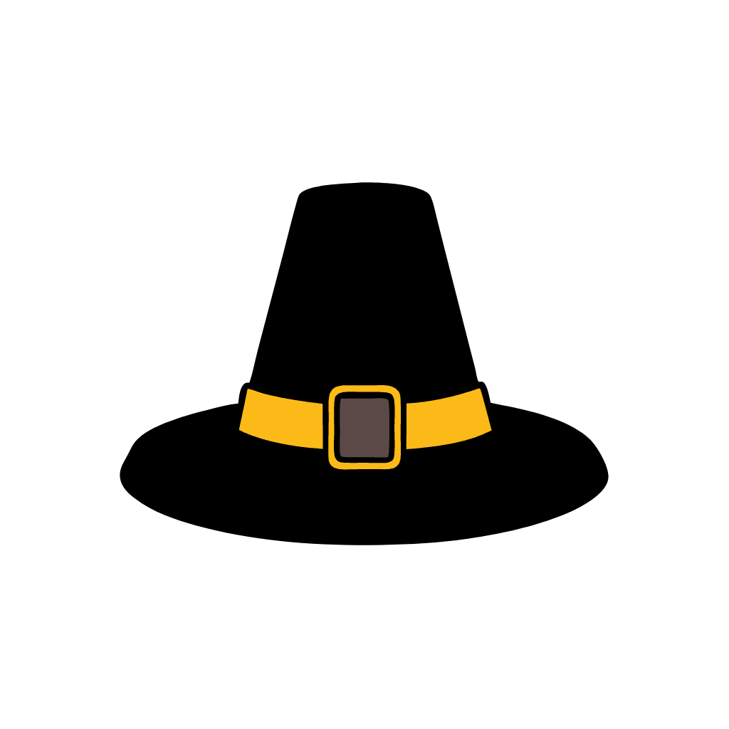 pilgrim Hat Clipart - Black