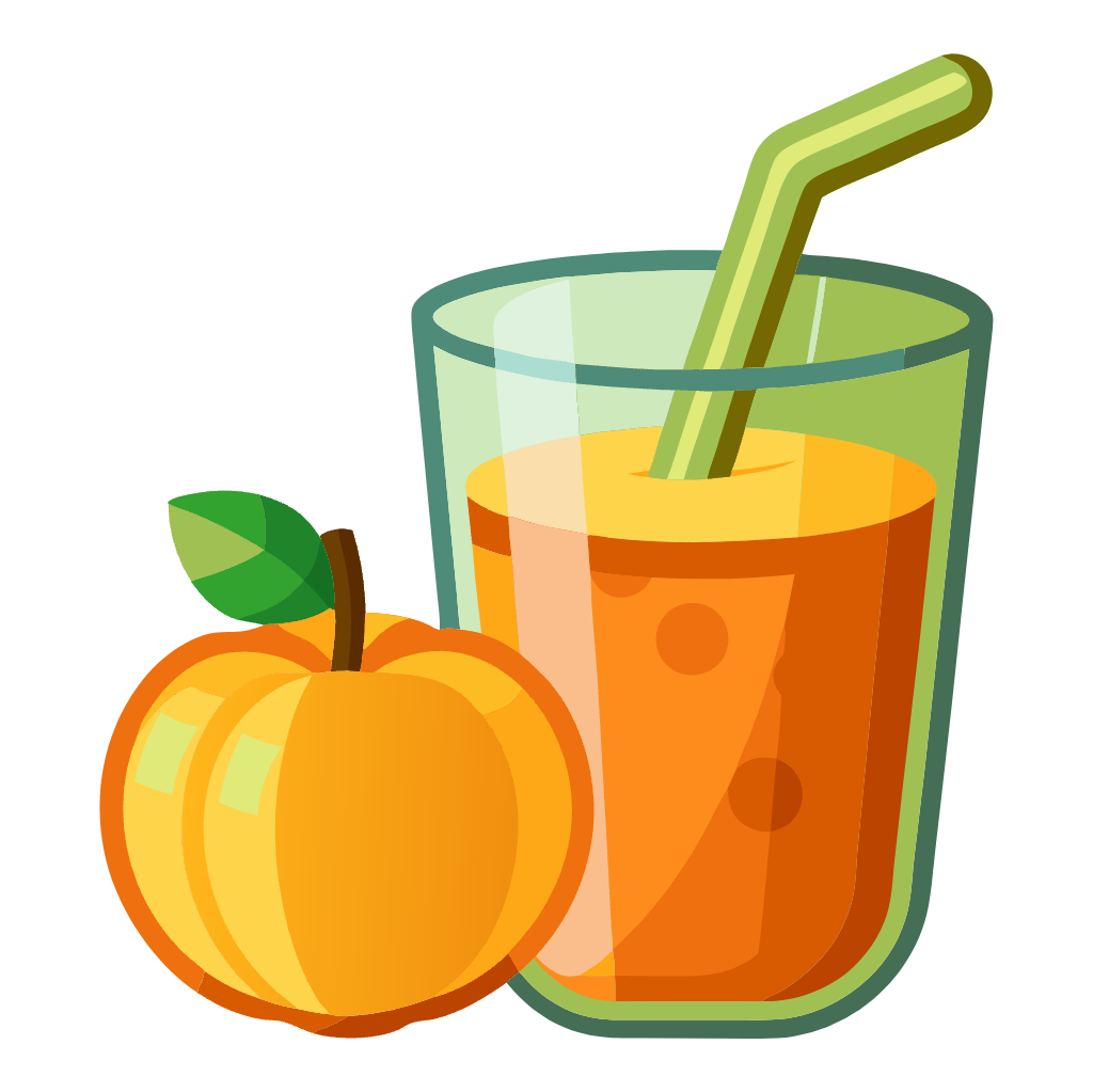 pumpkin and Pumpkin Juice Clipart - White Background