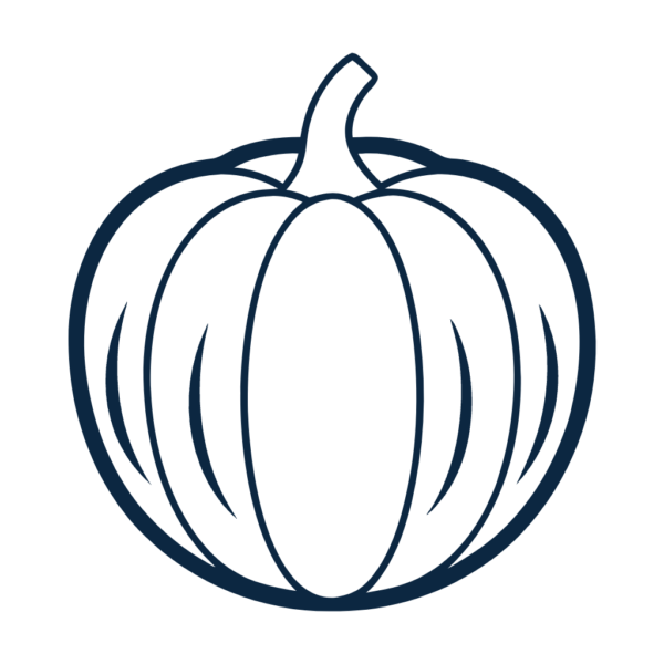 Pumpkin Clipart Black and White - Outline