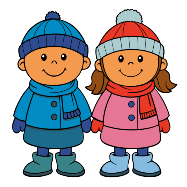 Cartoon Kids Winter Clipart