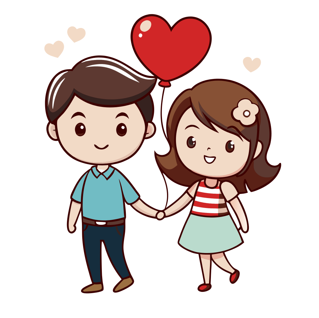 Cartoon Valentine Couple Clipart