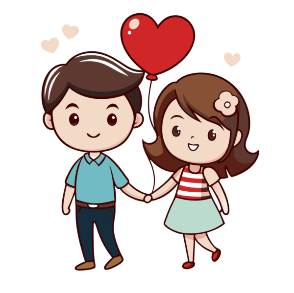 Cartoon Valentine Couple Clipart