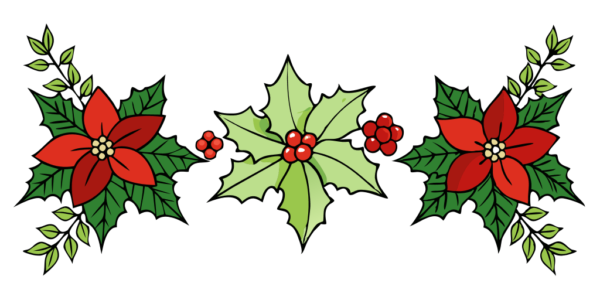 Christmas Floral Border Clipart