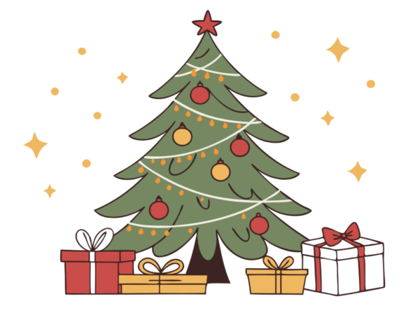 Christmas Tree and Gifts Clipart