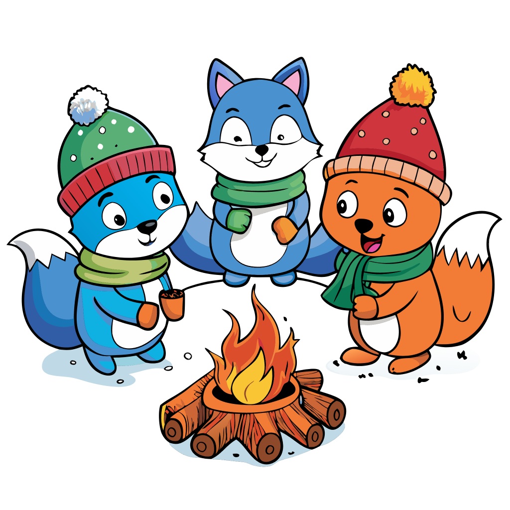 Cute Animals in Campfire