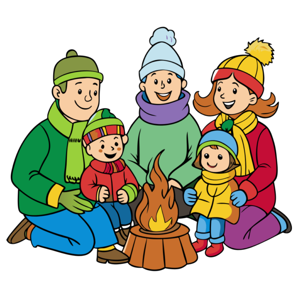 Cute Family Campfire Clipart