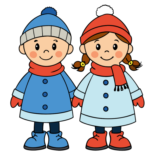 Cute Kids in Winter Clothes