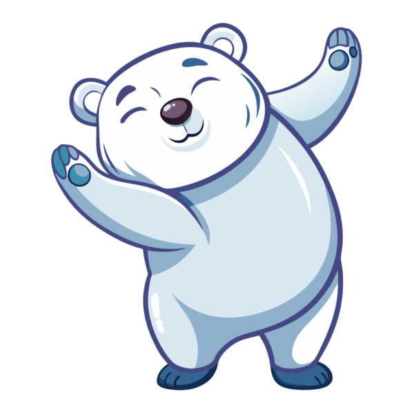 Cute Polar Dapping Outline Clipart