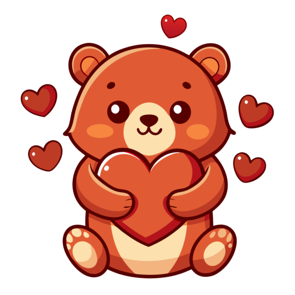 Cute Romantic Teddy Bear Clipart