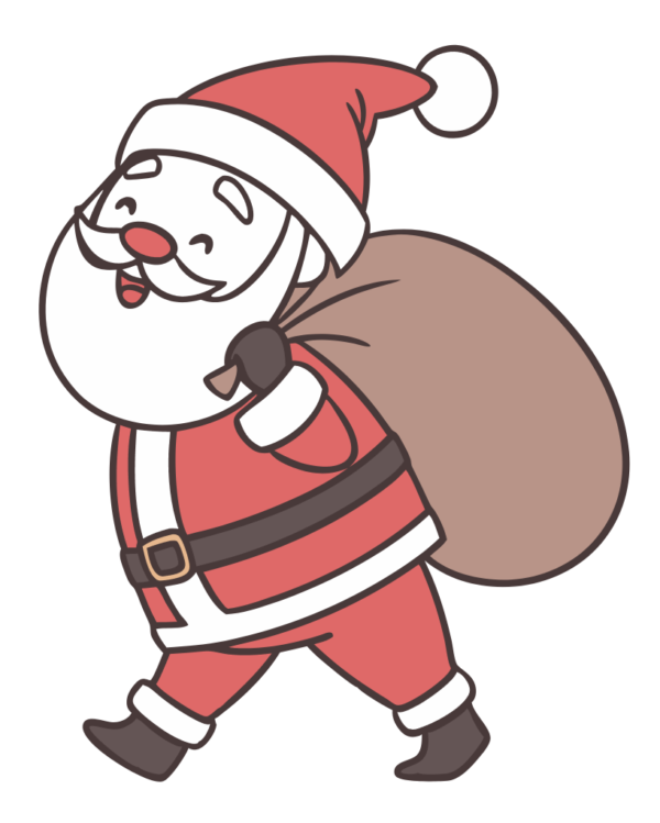 Cute Santa with Gift Sack Clipart