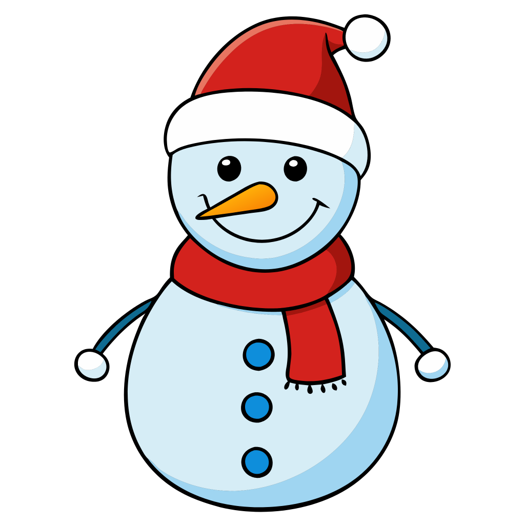 Cute Smiling Snowman Clipart