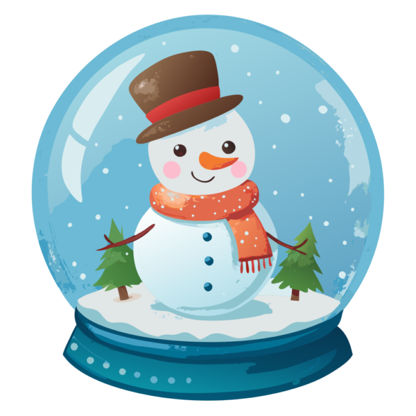 Cute Snowman Globe Clipart