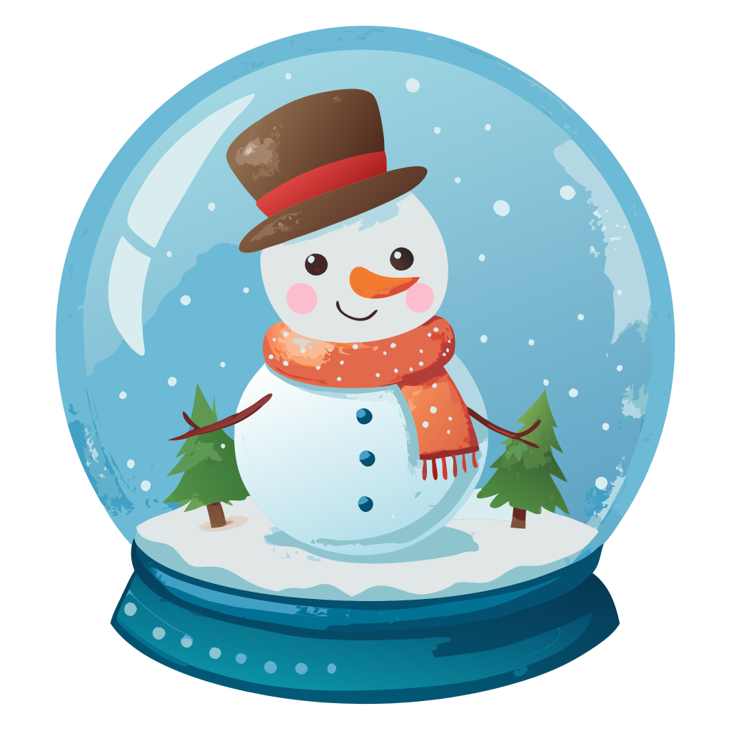 Cute Snowman Globe Clipart