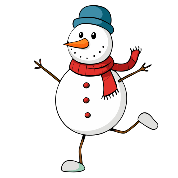 Cute Walking Snowman Clipart