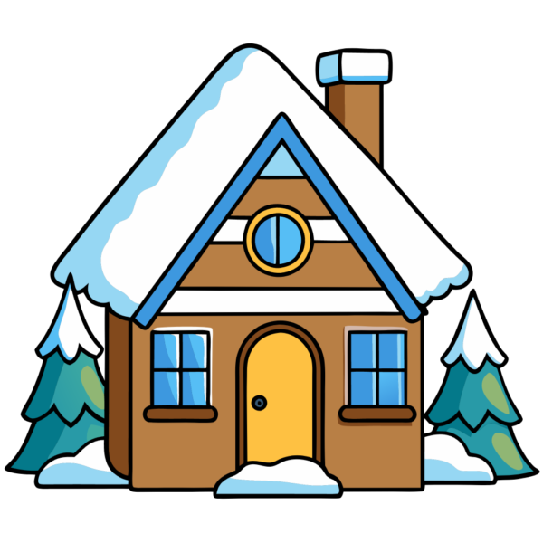 Cute Winter House Cipart