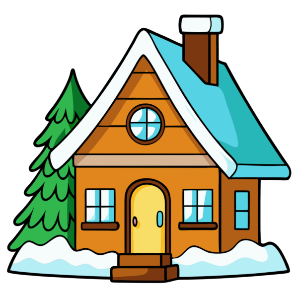 Cute Winter House Clipart