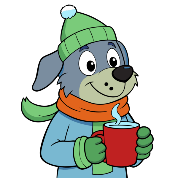 Dog in Winter Clipart