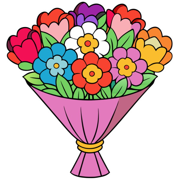 Floral Bouquet Valentine Clipart