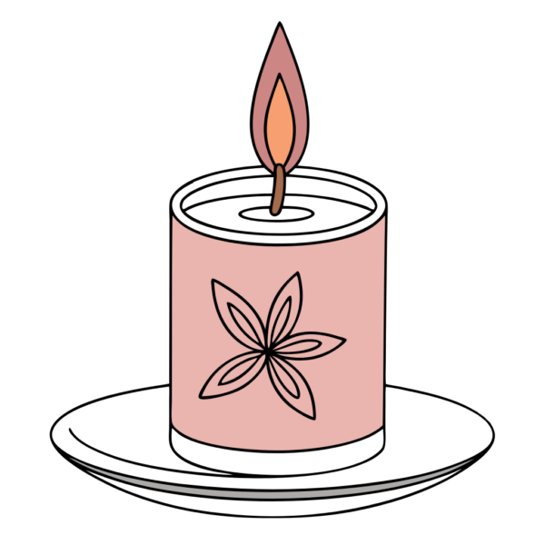 Floral Candle Clipart