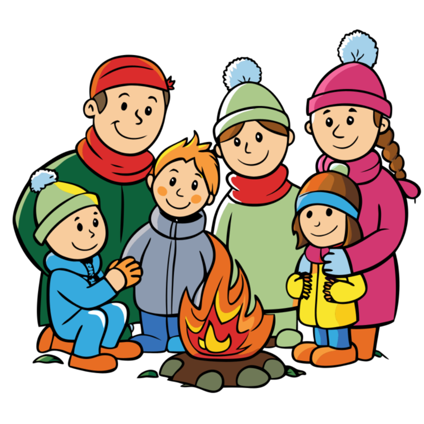 Happy Family Bonfire Clipart