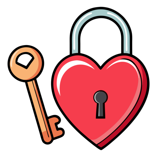 Heart Lock and Key Clipart