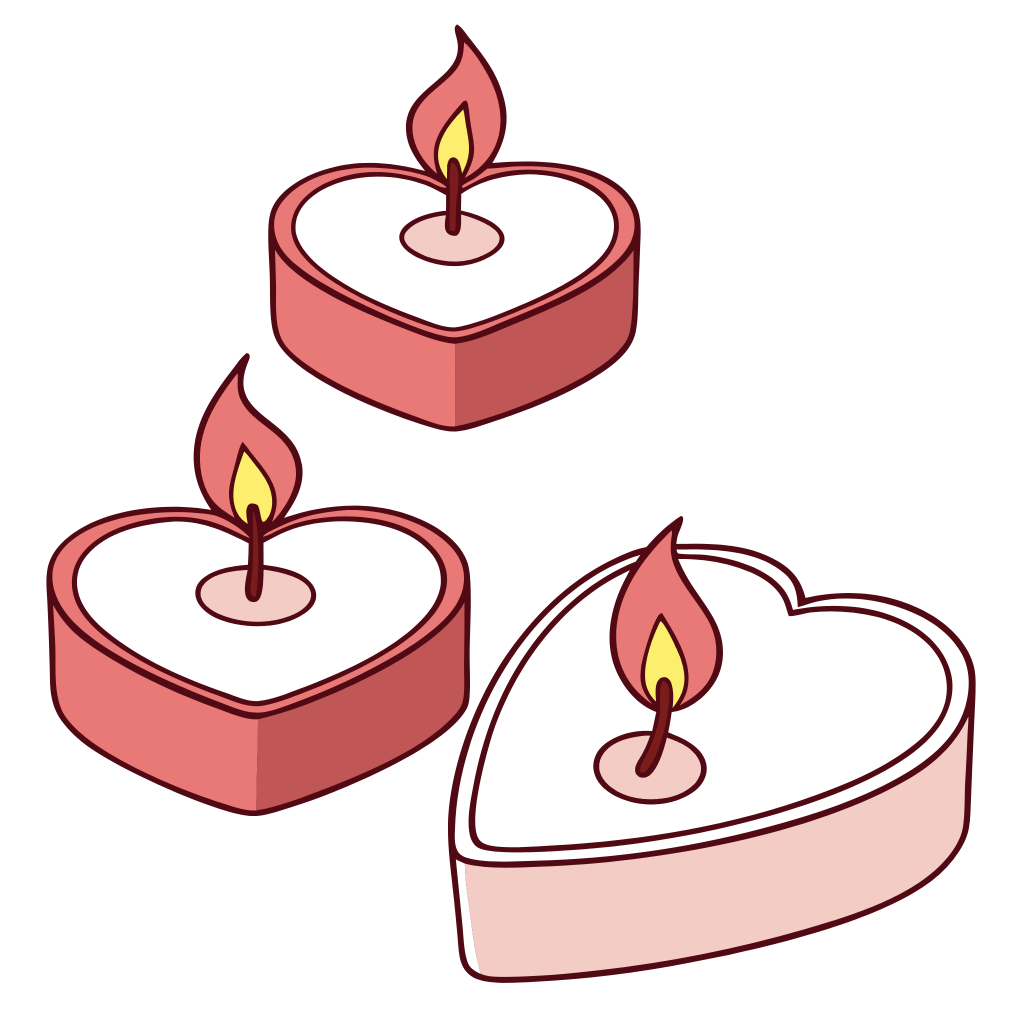 Heart Shape Candle Clipart