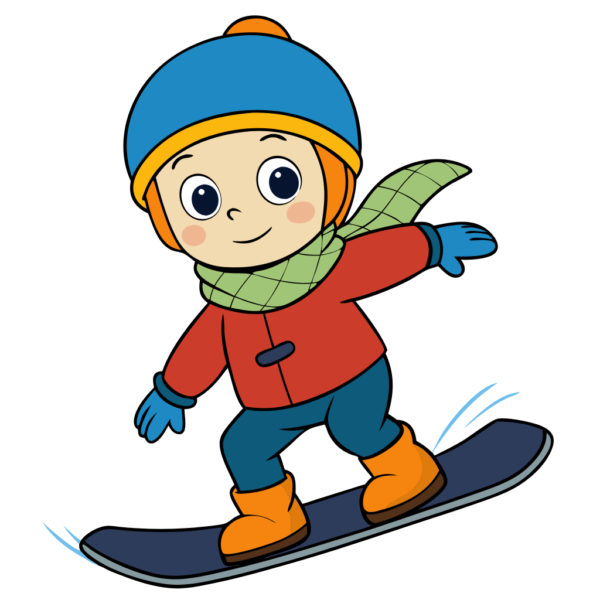 Ice Skating in Winter Clothes Clipart