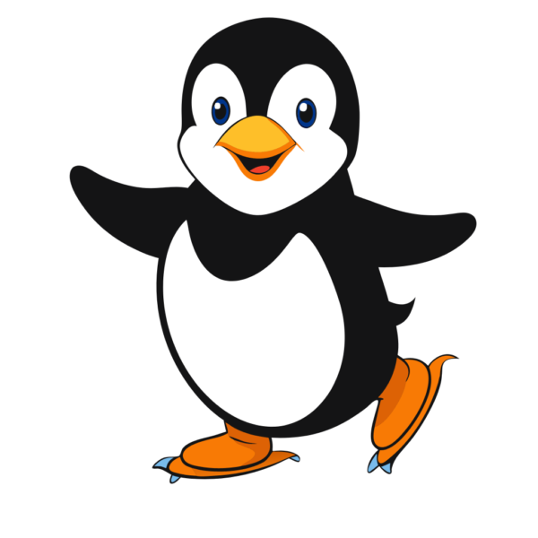 Penguin Skating Clipart