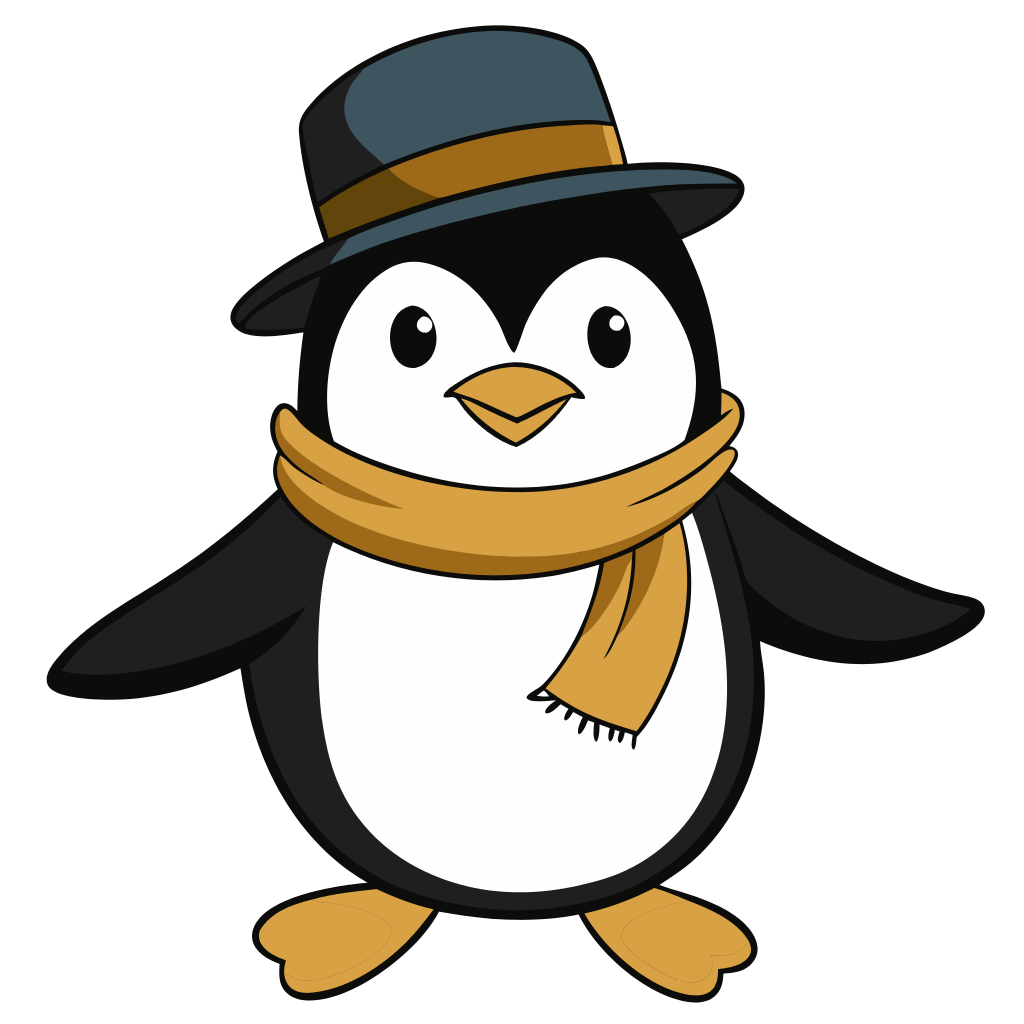 Penguin in Winter Clipart