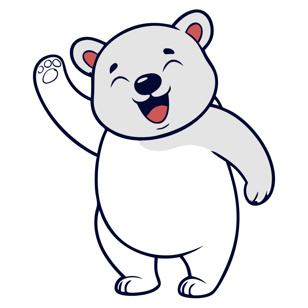 Polar Bear Dapping Clipart