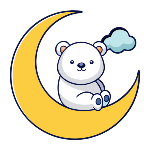 Polar Bear on Crescent Clipart