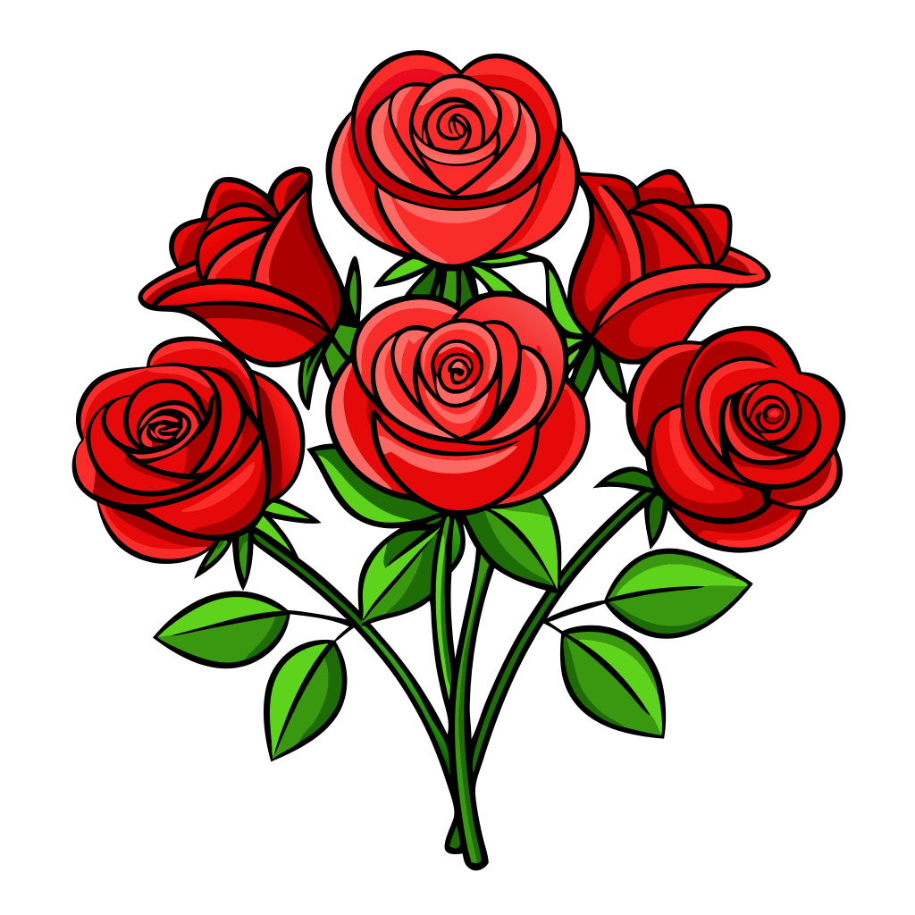 Red Rode Flower Clipart