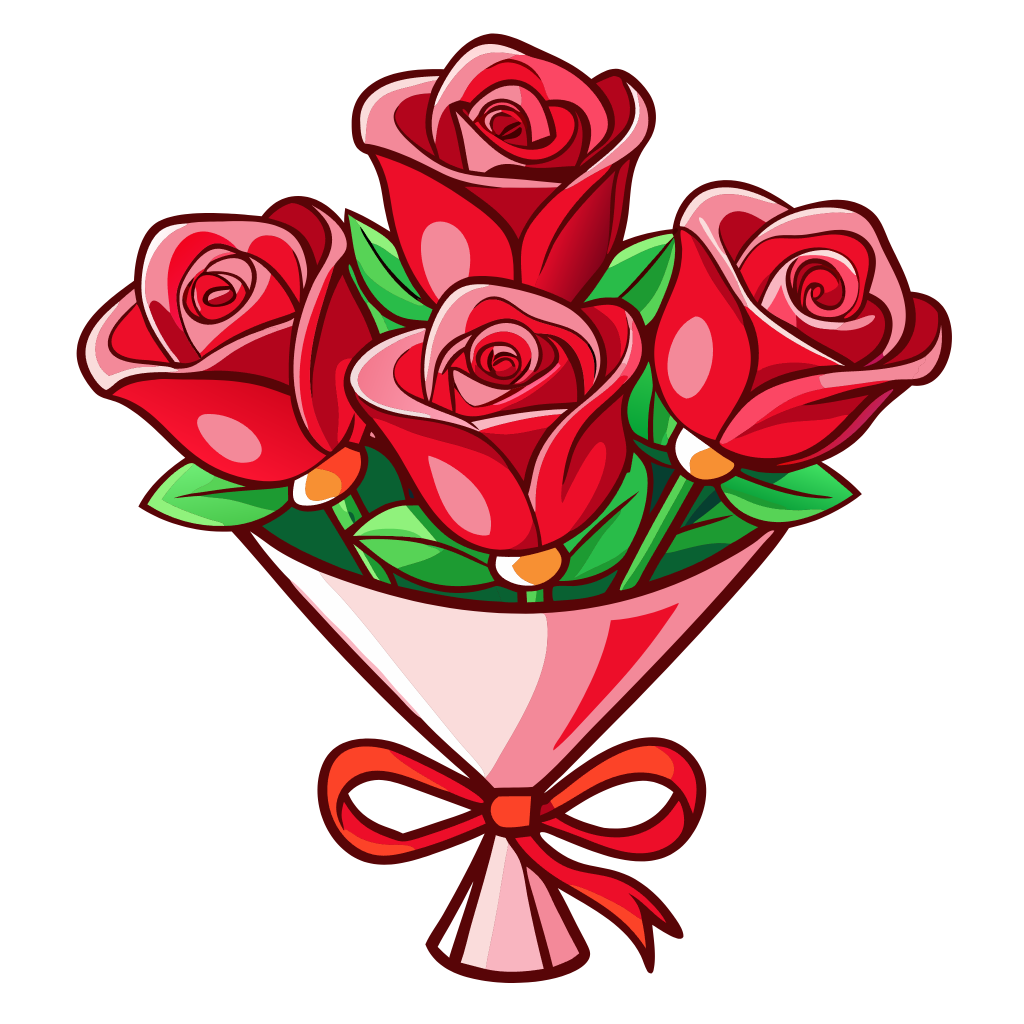 Red Rose Bouquet Clipart