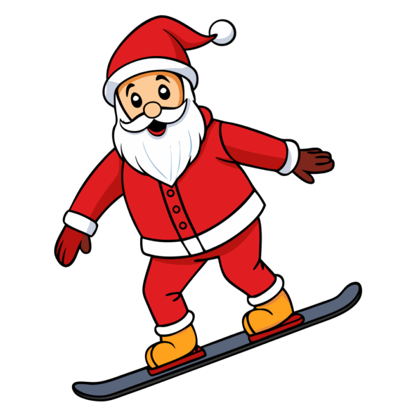 Santa Clause Ice Skating Clipart