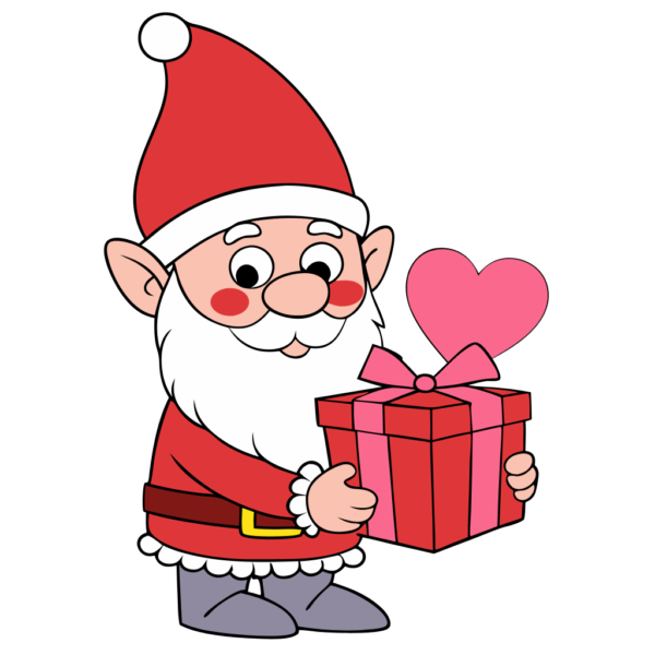 Santa with Gift Clipart