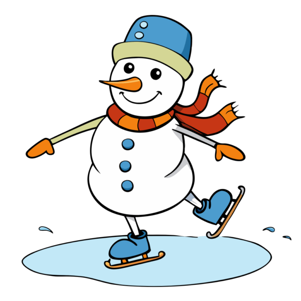 Snowman Skating Clipart