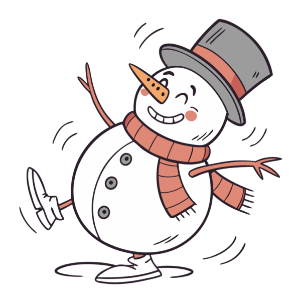 Snowman Slipping on Ice