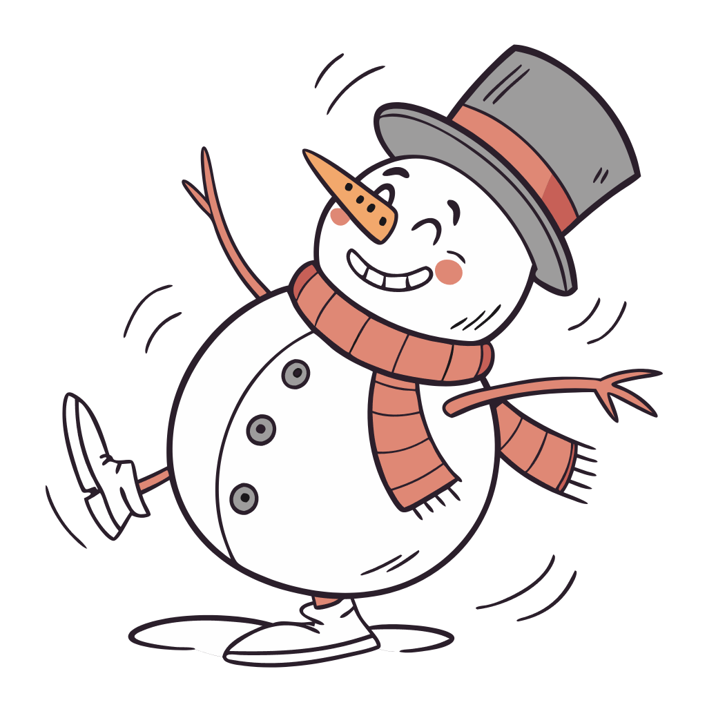 Snowman Slipping on Ice