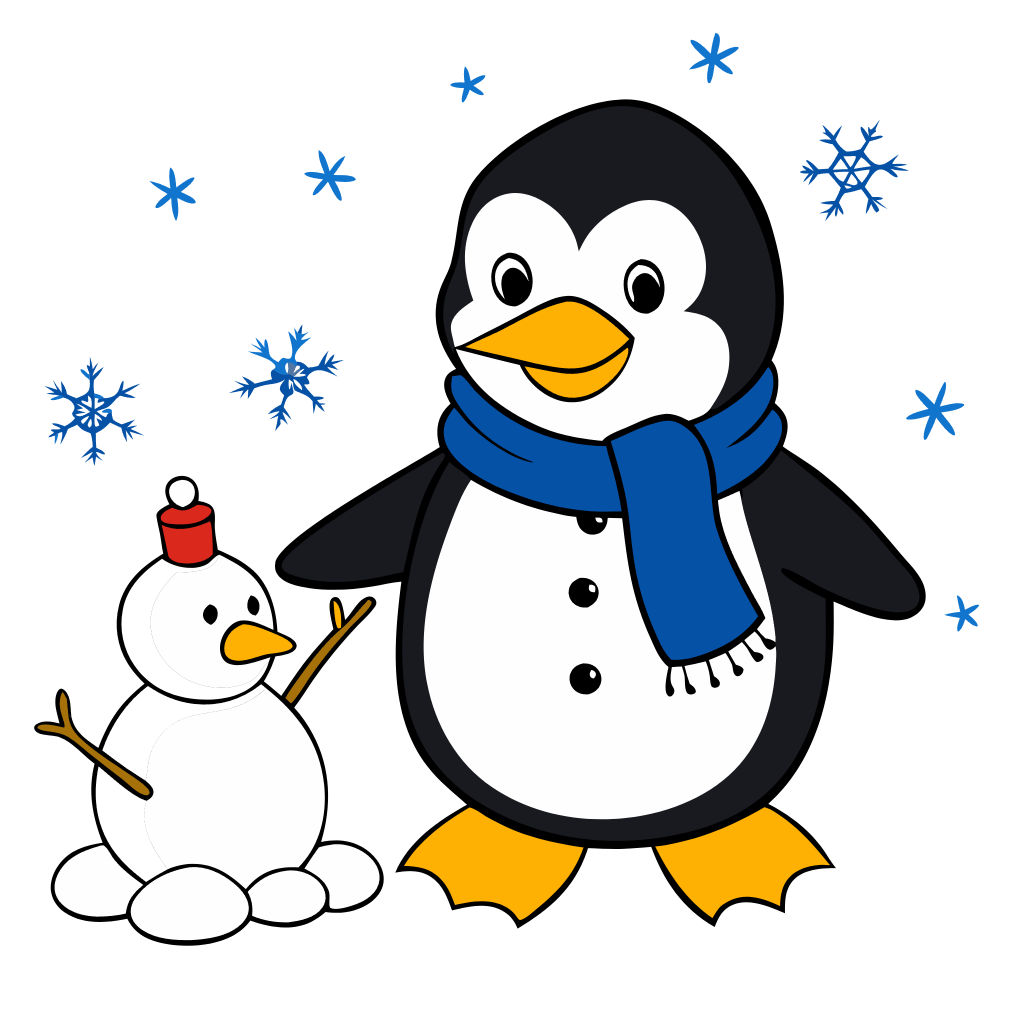 Snowman and Penguin Clipart