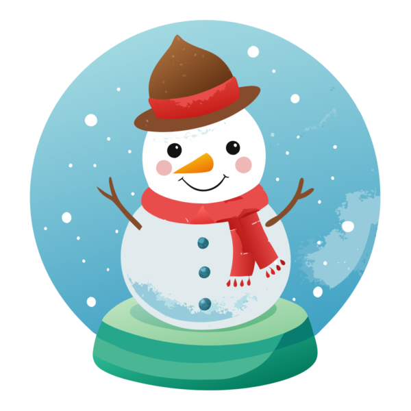 Snowman in Globe Clipart