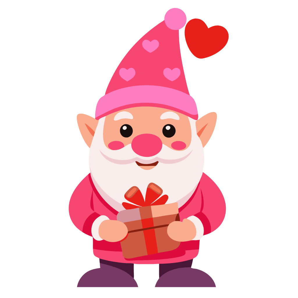 Valentine Gnome Clipart