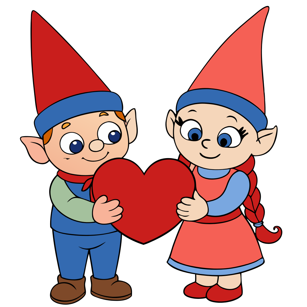 Valentine Gnomes clipart