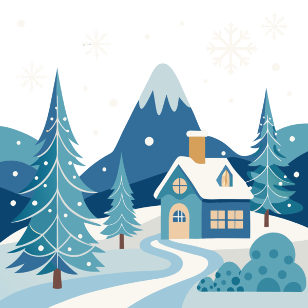 Winter Scene Snowflake Clipart