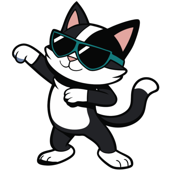 Black Cat Dabbing Dance Clipart