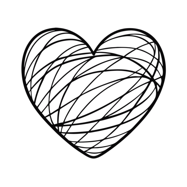 Black Scribble Valentine Heart