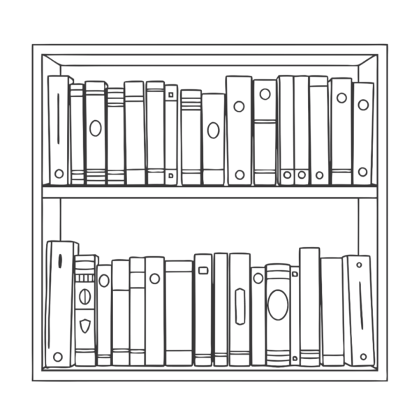 Books Loaded In Shelf Clipart