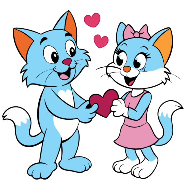 Cartoon Blue Cats Clipart