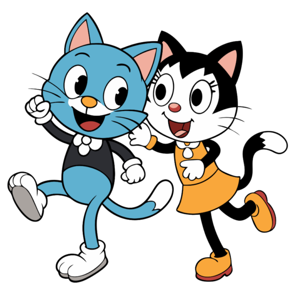 Cartoon Cute Cat Couple Clipart